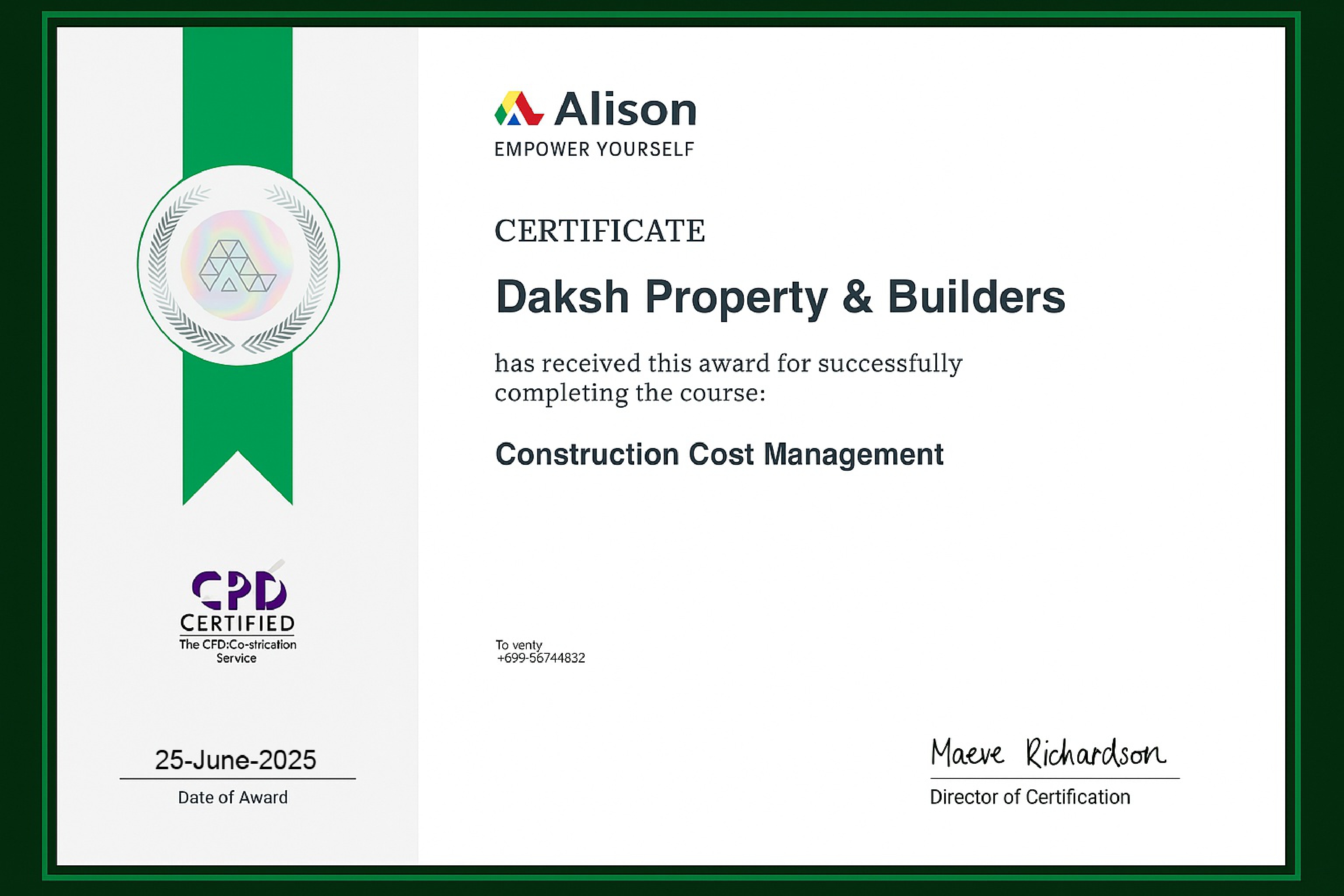 Construction Certificate